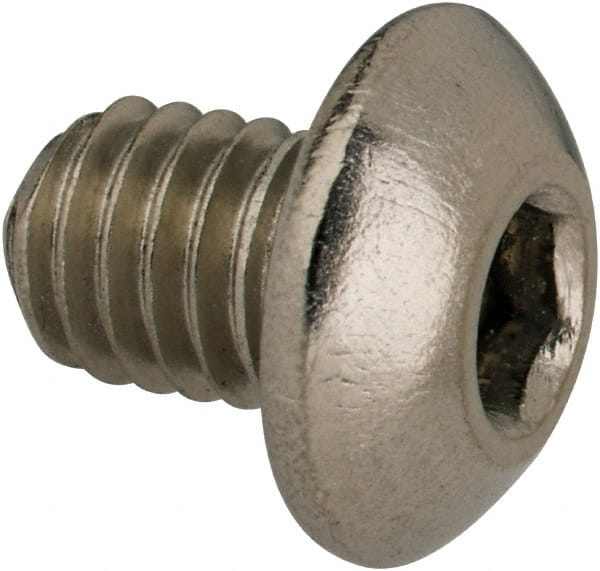 Value Collection - #10-32 UNF Hex Socket Drive, Button Screw - Grade 316 Stainless Steel, Uncoated, 1/4" Length Under Head - Exact Tooling