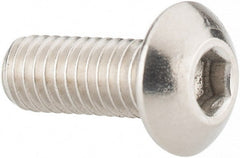 Value Collection - #10-32 UNF Hex Socket Drive, Button Screw - Grade 316 Stainless Steel, Uncoated, 1/2" Length Under Head - Exact Tooling