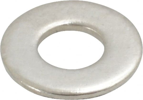 Value Collection - #10 Screw, Grade 316 Stainless Steel Standard Flat Washer - 7/32" ID x 1/2" OD, 0.049" Thick, Plain Finish - Exact Tooling