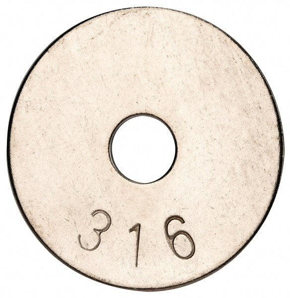 Value Collection - 5/16" Screw, Grade 316 Stainless Steel Fender Flat Washer - 0.336" ID x 1-1/2" OD, 0.069" Thick, Plain Finish - Exact Tooling