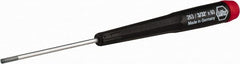 Wiha - 3/32" Precision Miniature Hex Driver - 2-23/64" Bade Length, Tapered Handle, 6-3/4" OAL - Exact Tooling