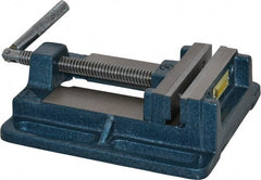Interstate - 3-13/16" Jaw Opening Capacity x 1" Throat Depth, Horizontal Drill Press Vise - 4" Wide x 1" High Jaw, Stationary Base, Standard Speed, 8.46" OAL x 2.05" Overall Height, Cast Iron - Exact Tooling