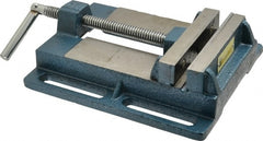 Interstate - 4-5/8" Jaw Opening Capacity x 1" Throat Depth, Horizontal Drill Press Vise - 5" Wide x 1" High Jaw, Stationary Base, Standard Speed, 9.65" OAL x 2.33" Overall Height, Cast Iron - Exact Tooling