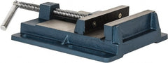 Interstate - 5-1/2" Jaw Opening Capacity x 1-7/64" Throat Depth, Horizontal Drill Press Vise - 6" Wide x 1-7/64" High Jaw, Stationary Base, Standard Speed, 10.86" OAL x 2.4" Overall Height, Cast Iron - Exact Tooling