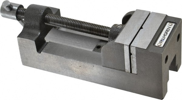 Palmgren - 2-1/2" Jaw Opening Capacity x 1-1/2" Throat Depth, Horizontal Drill Press Vise - 2-7/16" Wide Jaw, Stationary Base, Standard Speed, 7-1/4" OAL x 2-9/16" Overall Height, Cast Iron - Exact Tooling