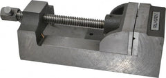 Palmgren - 4" Jaw Opening Capacity x 1-3/4" Throat Depth, Horizontal Drill Press Vise - 4" Wide Jaw, Stationary Base, Standard Speed, 10-3/4" OAL x 3-1/4" Overall Height, Cast Iron - Exact Tooling
