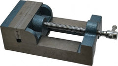 Interstate - 3-3/4" Jaw Opening Capacity x 1-13/64" Throat Depth, Horizontal Drill Press Vise - 4-1/2" Wide x 1.2" High Jaw, Stationary Base, Standard Speed, 10-1/4" OAL x 3" Overall Height, Cast Iron - Exact Tooling