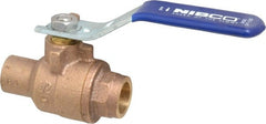 NIBCO - 1/2" Pipe, Full Port, Bronze Standard Ball Valve - 2 Piece, Inline - One Way Flow, Soldered x Soldered Ends, Lever Handle, 600 WOG, 150 WSP - Exact Tooling