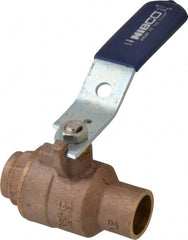 NIBCO - 3/4" Pipe, Full Port, Bronze Standard Ball Valve - 2 Piece, Inline - One Way Flow, Soldered x Soldered Ends, Lever Handle, 600 WOG, 150 WSP - Exact Tooling