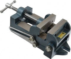 Interstate - 3-3/4" Jaw Opening Capacity x 1-3/4" Throat Depth, Angle Drill Press Vise - 4-1/2" Wide x 1.62" High Jaw, Stationary Base, Standard Speed, 10-15/16" OAL x 3.7" Overall Height, Cast Iron - Exact Tooling