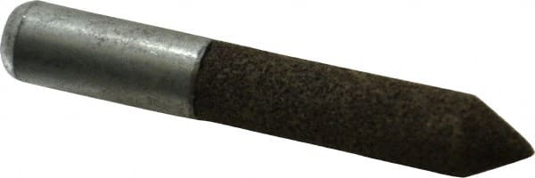 Grier Abrasives - 1/2" Diam 80 Grit 60° Included Angle Center Lap - Aluminum Oxide, Medium Grade, Extra Hard Density, Shank Mounted - Exact Tooling