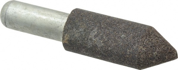 Grier Abrasives - 3/4" Diam 80 Grit 60° Included Angle Center Lap - Aluminum Oxide, Medium Grade, Extra Hard Density, Shank Mounted - Exact Tooling