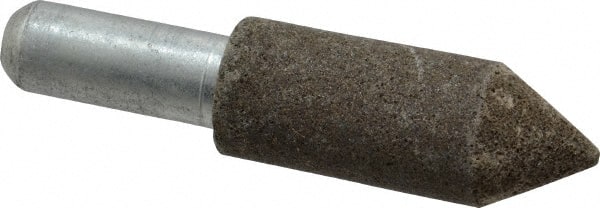 Grier Abrasives - 3/4" Diam 150 Grit 60° Included Angle Center Lap - Aluminum Oxide, Very Fine Grade, Extra Hard Density, Shank Mounted - Exact Tooling