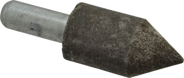 Grier Abrasives - 1" Diam 150 Grit 60° Included Angle Center Lap - Aluminum Oxide, Very Fine Grade, Extra Hard Density, Shank Mounted - Exact Tooling