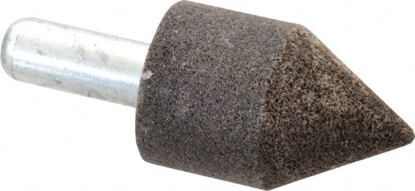 Grier Abrasives - 1-1/4" Diam 80 Grit 60° Included Angle Center Lap - Aluminum Oxide, Medium Grade, Extra Hard Density, Shank Mounted - Exact Tooling