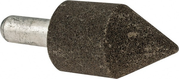 Grier Abrasives - 1-1/4" Diam 150 Grit 60° Included Angle Center Lap - Aluminum Oxide, Very Fine Grade, Extra Hard Density, Shank Mounted - Exact Tooling