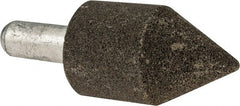 Grier Abrasives - 1-1/4" Diam 150 Grit 60° Included Angle Center Lap - Aluminum Oxide, Very Fine Grade, Extra Hard Density, Shank Mounted - Exact Tooling