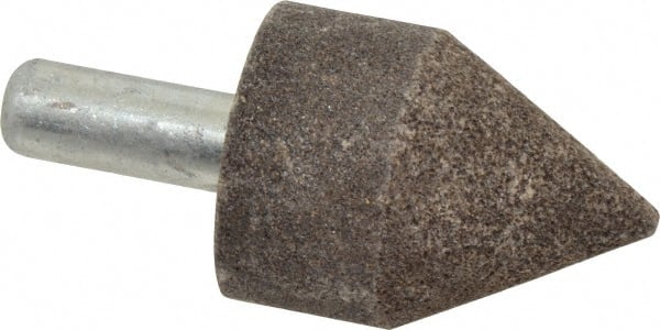 Grier Abrasives - 1-1/2" Diam 80 Grit 60° Included Angle Center Lap - Aluminum Oxide, Medium Grade, Extra Hard Density, Shank Mounted - Exact Tooling