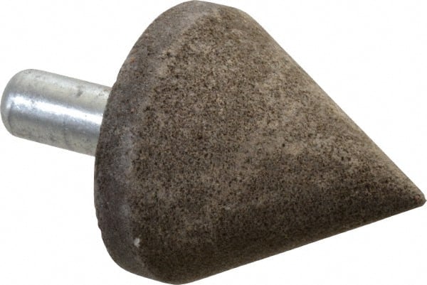 Grier Abrasives - 2" Diam 150 Grit 60° Included Angle Center Lap - Aluminum Oxide, Very Fine Grade, Extra Hard Density, Shank Mounted - Exact Tooling