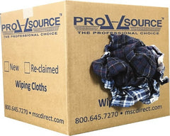 PRO-SOURCE - Reclaimed Cotton Polishing and Dust Cloths - Assorted Colors, Flannel, Low Lint, 10 Lbs. at 3 to 4 per Pound, Box - Exact Tooling