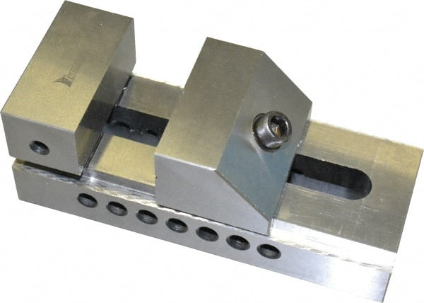 Interstate - 4" Jaw Width, 4-7/8" Jaw Opening Capacity, 1-3/4" Jaw Height, Toolmaker's Vise - Flat Jaw, 0.0002" Parallelism, 0.0002" Squareness, 9-5/8" OAL x 3-1/2" OAH - Exact Tooling