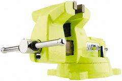 Wilton - 6" Jaw Width x 5-3/4" Jaw Opening Capacity, 4-1/8" Throat Depth, Bench & Pipe Combination Vise - 1/4 to 3-1/2" Pipe Capacity, Swivel Base, Bolt Down Attachment, Ductile Iron - Exact Tooling