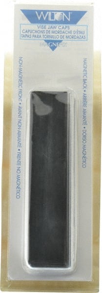 Wilton - 5" Jaw Width, Rubber Covered Aluminum, Vise Jaw Cap - Magnetic Attachment - Exact Tooling