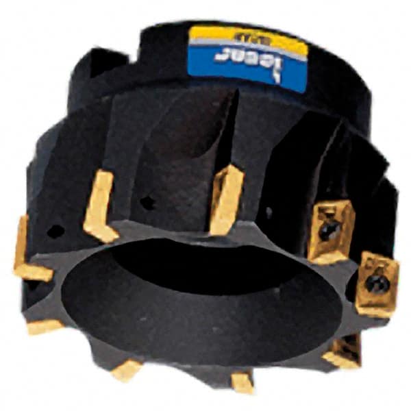 Iscar - 3 Inserts, 1-1/4" Cut Diam, 1/2" Arbor Diam, 0.39" Max Depth of Cut, Indexable Square-Shoulder Face Mill - 0/90° Lead Angle, 1.378" High, HM 90 APKT 1003... Insert Compatibility, Series HM90 - Exact Tooling