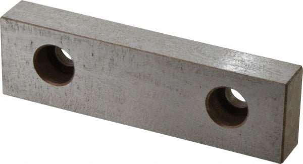 Kurt - 5" Wide x 1.485" High x 0.735" Thick, Flat/No Step Vise Jaw - Hard, Steel, Fixed Jaw, Compatible with 5" Vises - Exact Tooling