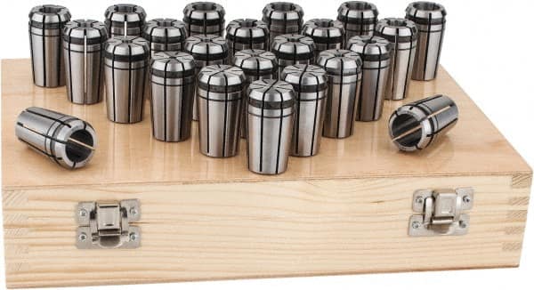Parlec - 23 Piece, 1/16" to 3/4" Capacity, Single Angle Collet Set - Series TG/PG 75 - Exact Tooling