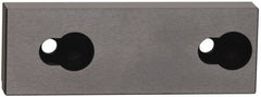 Kurt - 3.969" Wide x 1-3/8" High x 35/64" ThickFlat/No Step Vise Jaw - Steel, Fixed Jaw, Compatible with 4" Vises - Exact Tooling