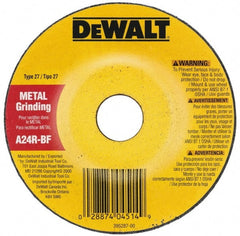 DeWALT - 24 Grit, 7" Wheel Diam, 1/8" Wheel Thickness, Type 27 Depressed Center Wheel - Zirconia Alumina, R Hardness, 8,700 Max RPM, Compatible with Angle Grinder - Exact Tooling