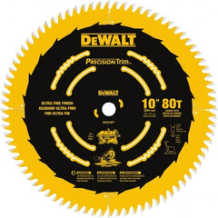 DeWALT - 10" Diam, 5/8" Arbor Hole Diam, 80 Tooth Wet & Dry Cut Saw Blade - Carbide-Tipped, Finishing Action, Standard Round Arbor - Exact Tooling