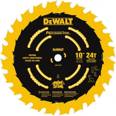 DeWALT - 10" Diam, 5/8" Arbor Hole Diam, 24 Tooth Wet & Dry Cut Saw Blade - Carbide-Tipped, Ripping Action, Standard Round Arbor - Exact Tooling