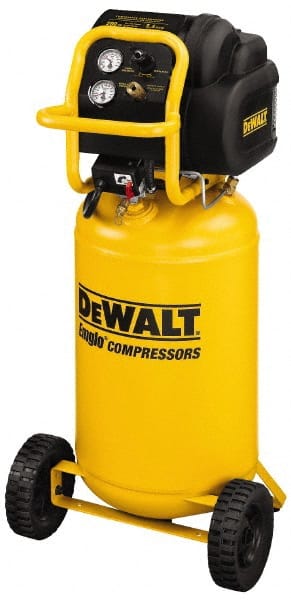 DeWALT - 1.6 Running HP, 5.4 CFM at 90 psi Vertical Port Electric Compressor - 15 Gallon Tank, 15 Amp, 200 Max psi, 120V - Exact Tooling