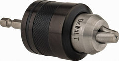 DeWALT - 1/16 to 3/8" Capacity, Integral Shank Drill Chuck - Keyless, Straight Hex Shank - Exact Tooling