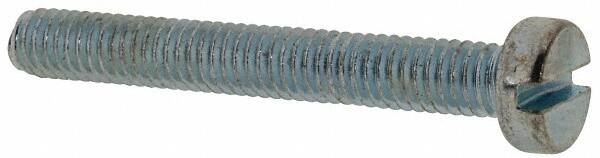Value Collection - M4x0.70, 30mm Length Under Head Slotted Drive Machine Screw - Cheese Head, Grade 4.8 Steel, Zinc-Plated Finish, Without Washer - Exact Tooling