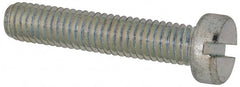 Value Collection - M6x1.00, 30mm Length Under Head Slotted Drive Machine Screw - Cheese Head, Grade 4.8 Steel, Zinc-Plated Finish, Without Washer - Exact Tooling