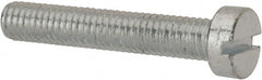Value Collection - M6x1.00, 35mm Length Under Head Slotted Drive Machine Screw - Cheese Head, Grade 4.8 Steel, Zinc-Plated Finish, Without Washer - Exact Tooling