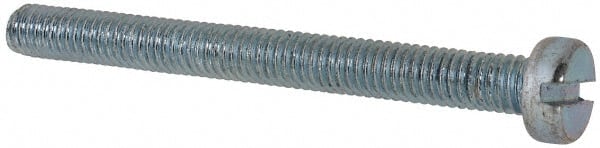 Value Collection - M6x1.00, 60mm Length Under Head Slotted Drive Machine Screw - Cheese Head, Grade 4.8 Steel, Zinc-Plated Finish, Without Washer - Exact Tooling