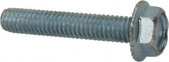 Value Collection - 5/16-18 UNC, 1-3/4" Length Under Head, Hex Drive Flange Bolt - 1-3/4" Thread Length, Grade 2 Steel, Serrated Flange, Zinc-Plated Finish - Exact Tooling