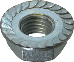 Value Collection - 5/16-24, 0.68" Flange Diam, Serrated Flange Nut - Grade Grade 2 Steel, Zinc-Plated Finish, 0.283" Flange Height - Exact Tooling