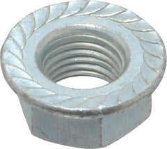 Value Collection - 3/8-24, 3/4" Flange Diam, Serrated Flange Nut - Grade Grade 2 Steel, Zinc-Plated Finish, 0.347" Flange Height - Exact Tooling