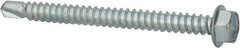 Value Collection - #12, Hex Washer Head, Hex Drive, 2-1/2" Length Under Head, #3 Point, Self Drilling Screw - Grade 1016-1024 Steel, Zinc-Plated Finish - Exact Tooling