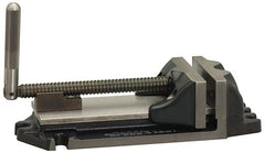 Cardinal Tool - 6" Jaw Opening Capacity x 2" Throat Depth, Horizontal Drill Press Vise - 6" Wide Jaw, Stationary Base, Rapid Action, 15" OAL x 3-11/16" Overall Height, Steel - Exact Tooling