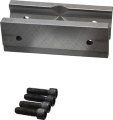 Cardinal Tool - 6" Wide x 2mm High, Step Vise Jaw - Hard, Steel, Fixed Jaw, Compatible with 6" Vises - Exact Tooling
