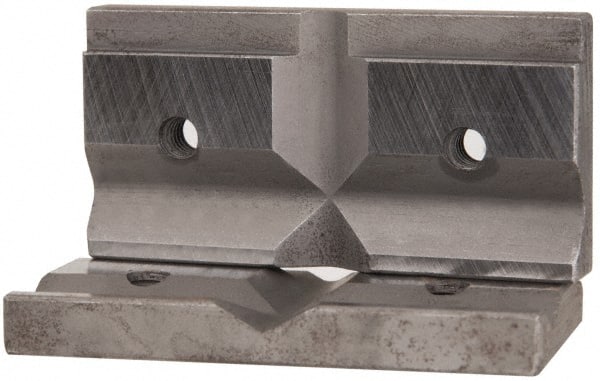 Cardinal Tool - 4" Wide x 1.5mm High, V-Groove Vise Jaw - Hard, Steel, Fixed Jaw, Compatible with 4" Vises - Exact Tooling