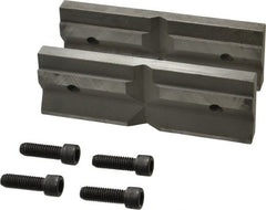 Cardinal Tool - 6" Wide x 2mm High, V-Groove Vise Jaw - Hard, Steel, Fixed Jaw, Compatible with 6" Vises - Exact Tooling