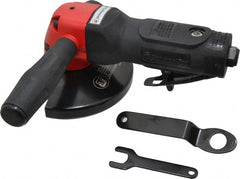 Universal Tool - 4-1/2" Wheel Diam, 10,000 RPM, Pneumatic Angle & Disc Grinder - 5/8-11 Spindle, 24 CFM, Rear Exhaust - Exact Tooling
