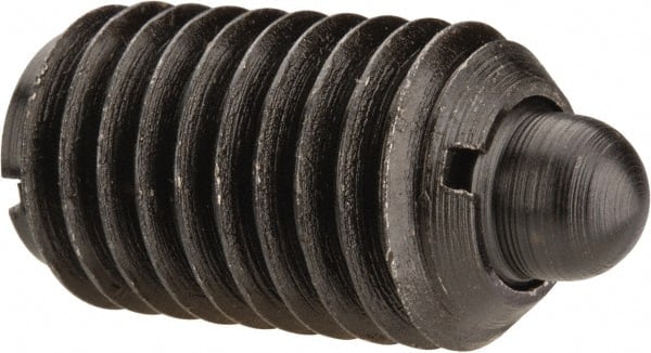 Gibraltar - 5/8-11, 1-1/16" Thread Length, 0.215" Plunger Projection, Steel Threaded Spring Plunger - 0.31" Max Plunger Diam, 1.062" Plunger Length, 7 Lb Init End Force, 50 Lb Final End Force - Exact Tooling